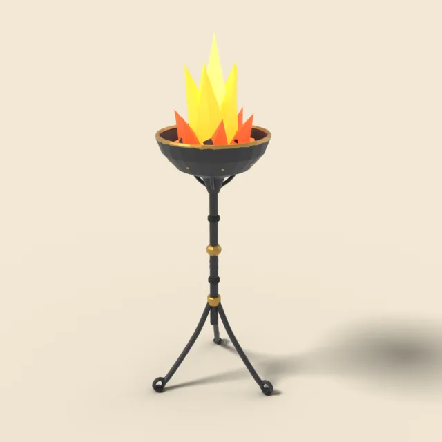 Standing torch with brazier bowl