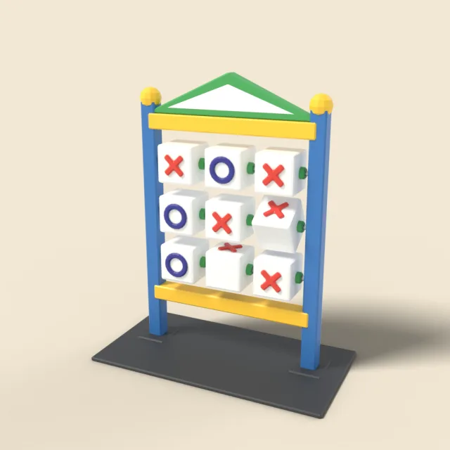 Tic-tac-toe spinning panel