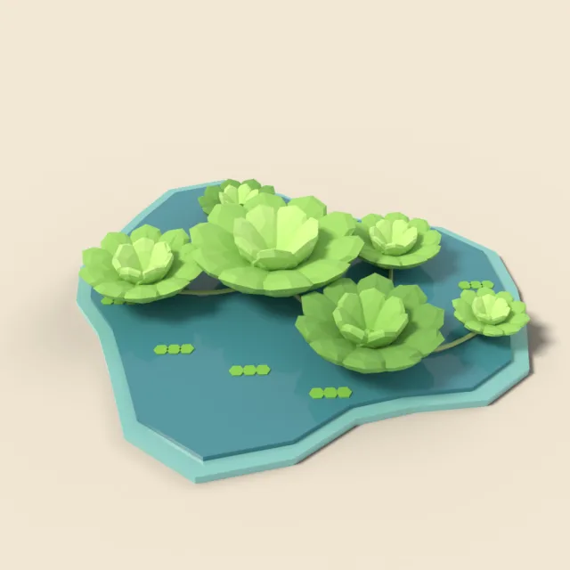 Water lettuce floating clump