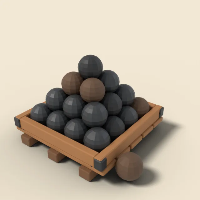 Stack of iron cannonballs