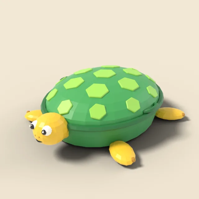 Covered sandbox with turtle lid
