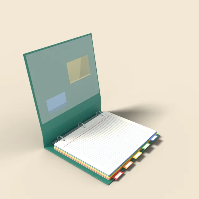 Three-ring binder with tabs
