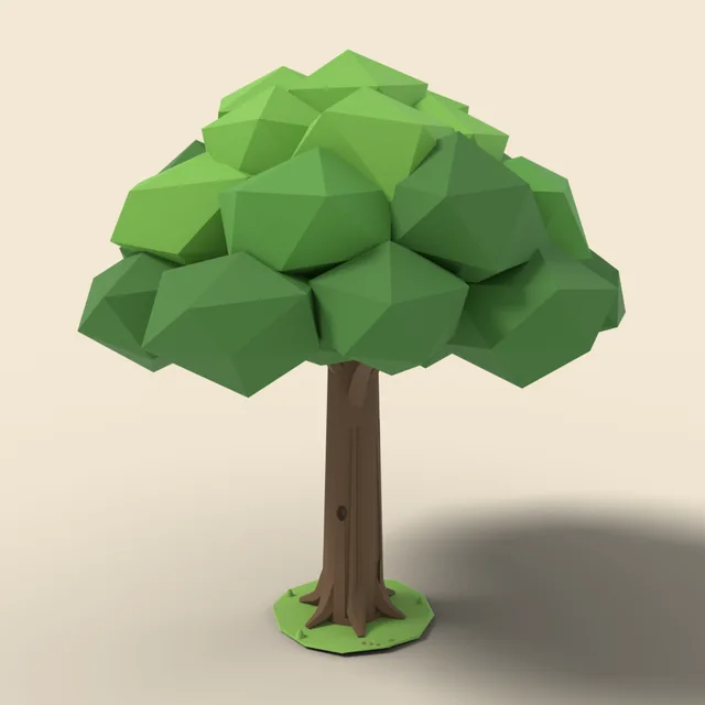 Tall oak tree with broad round crown