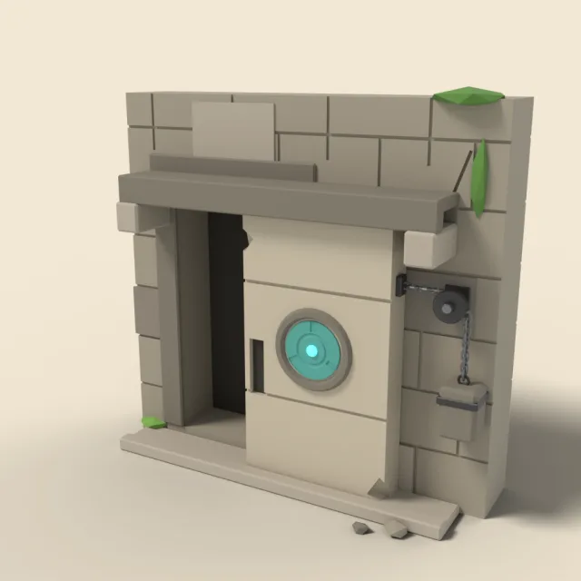 Sliding stone door