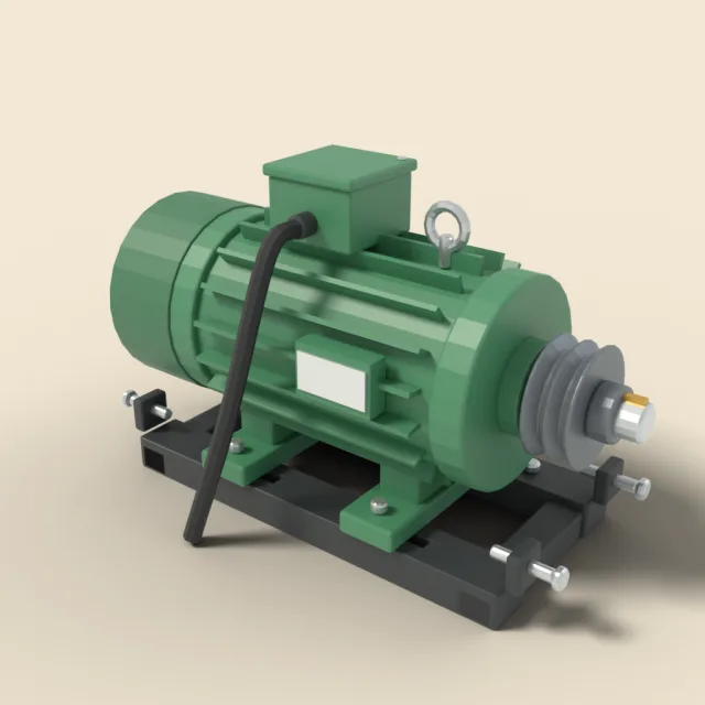 Electric motor on base