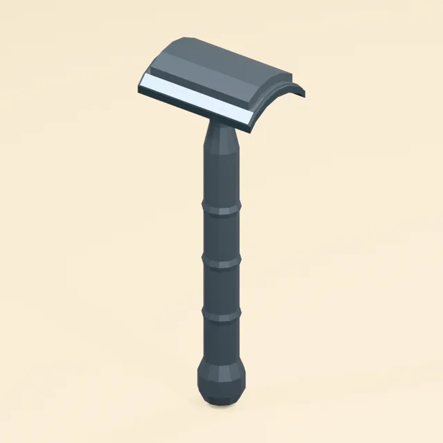 Double-edge safety razor with curved guard