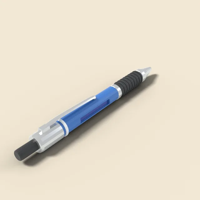Clicky ballpoint pen with clip