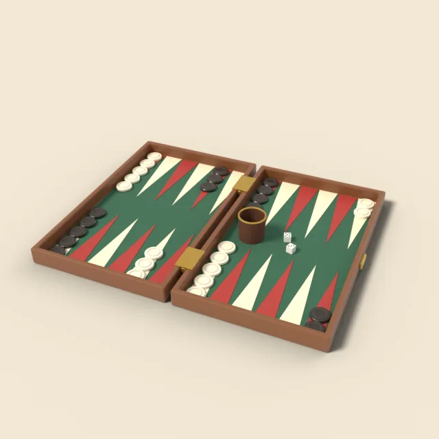 Backgammon case open
