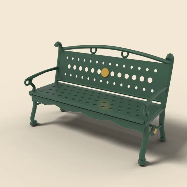 Cast iron park bench