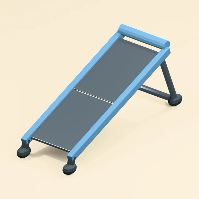 Inclined mandoline slicer