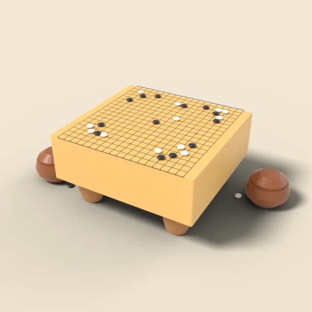 Go board with stones
