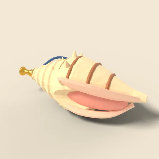Spiral conch shell horn