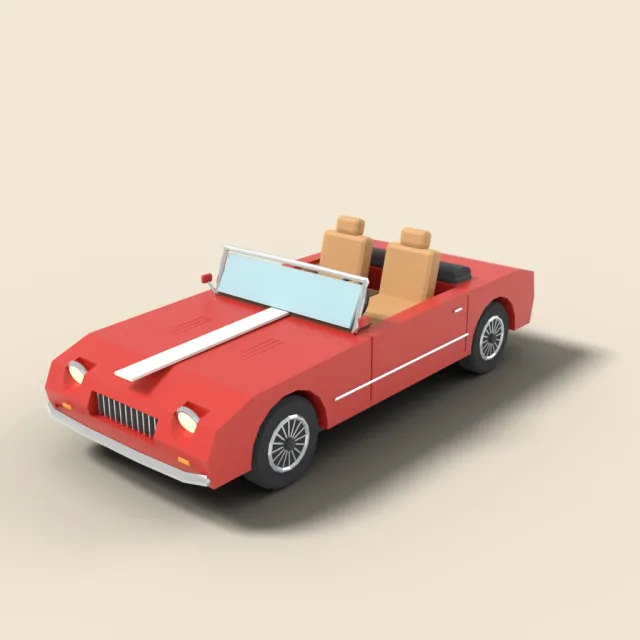 Convertible roadster with top down