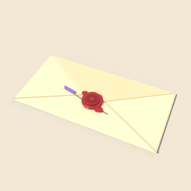 Sealed envelope with wax seal