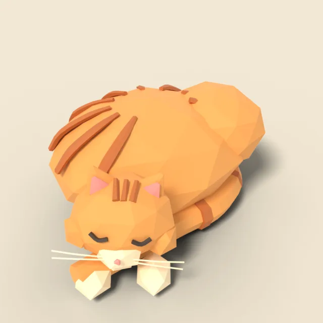 Sleeping round cat