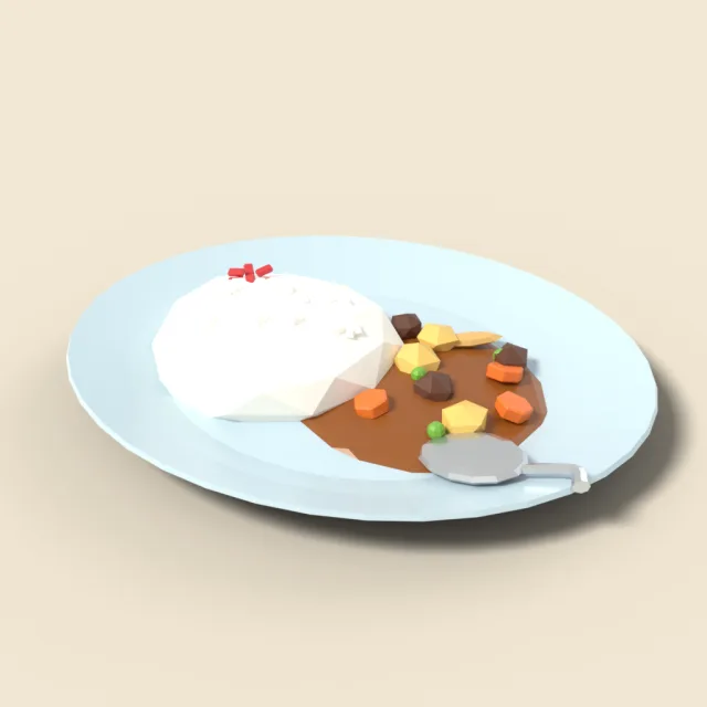 Curry rice on a plate