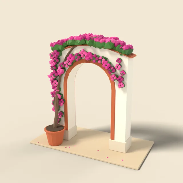 Bougainvillea on archway