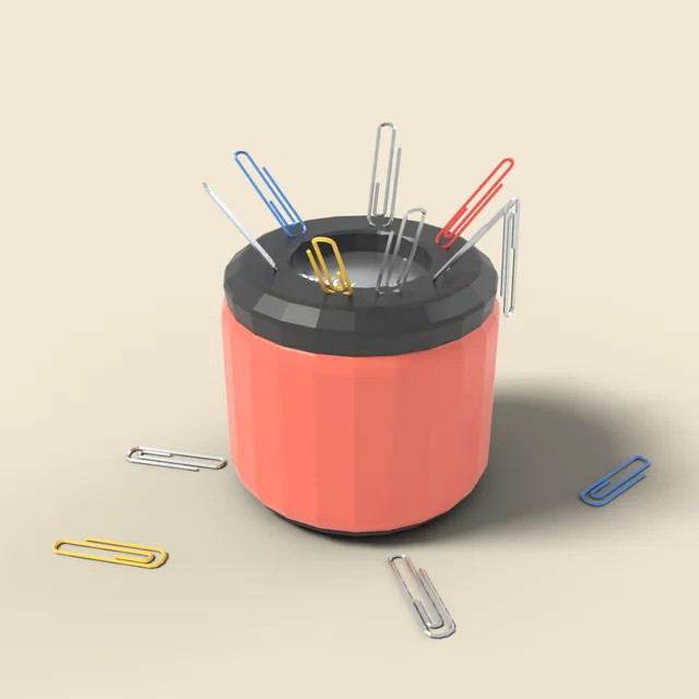 Paper clip holder with clips