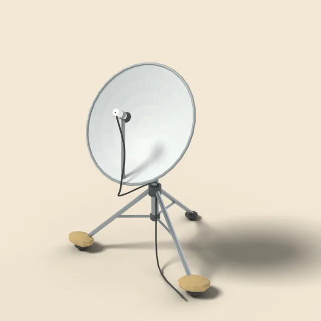 Satellite dish on tripod mount