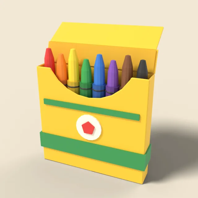 Crayon box with eight crayons
