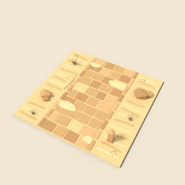 Desert road tile with sandstone slabs