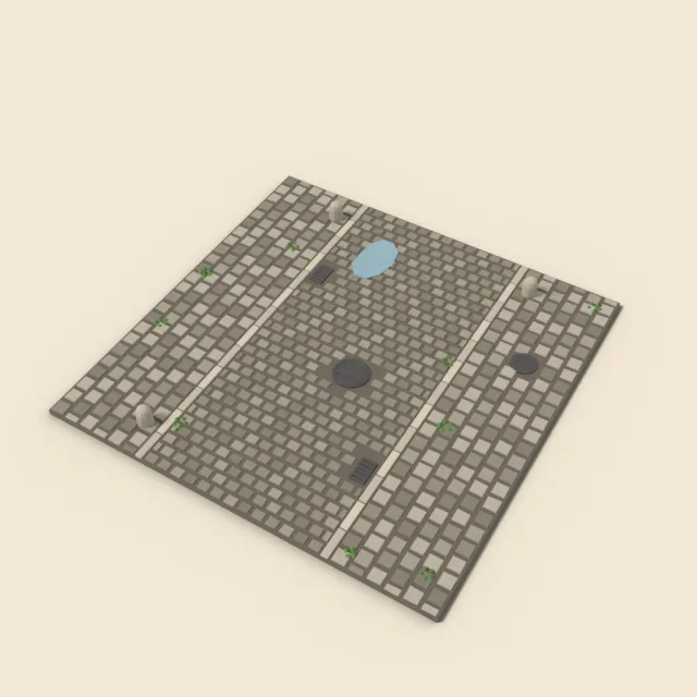 Cobblestone street straight tile
