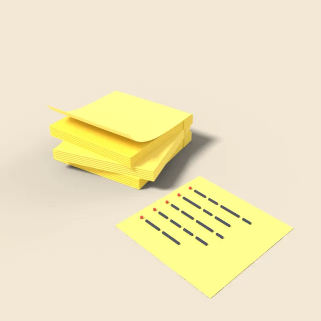 Sticky note pad stack in yellow