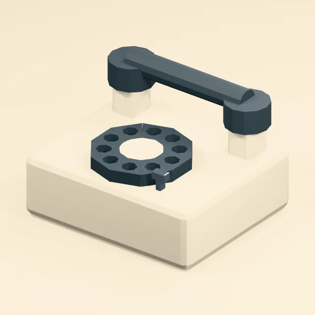 Rotary-dial desk telephone
