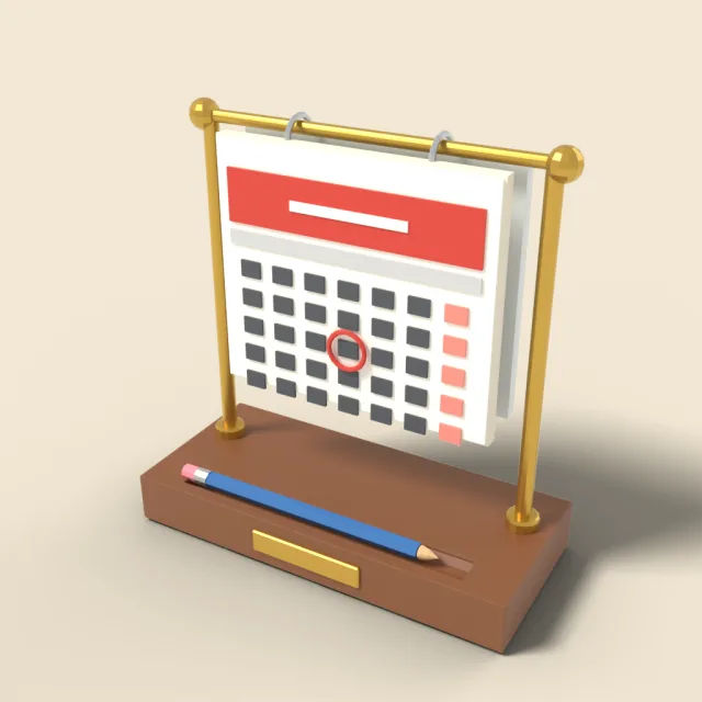 Desk calendar flip stand