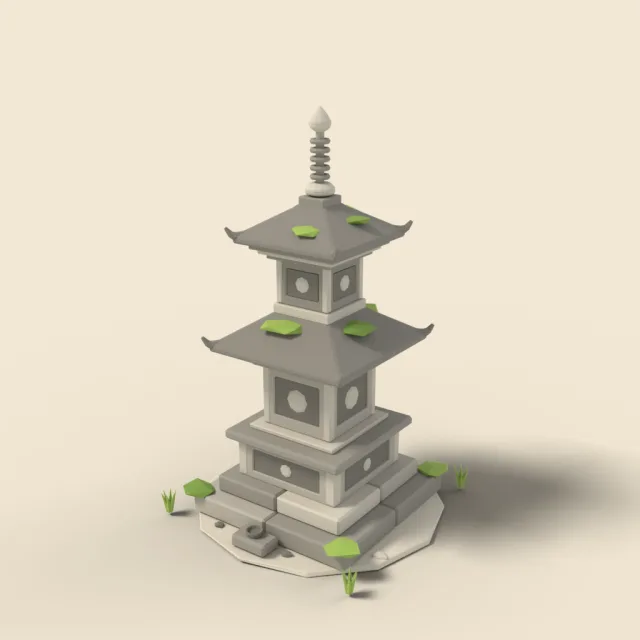 Small two-tier stone pagoda