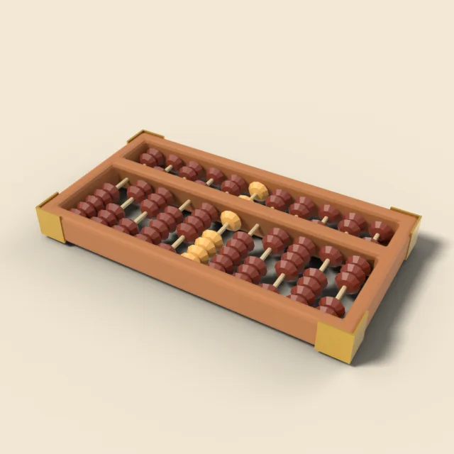 Wooden abacus with beads
