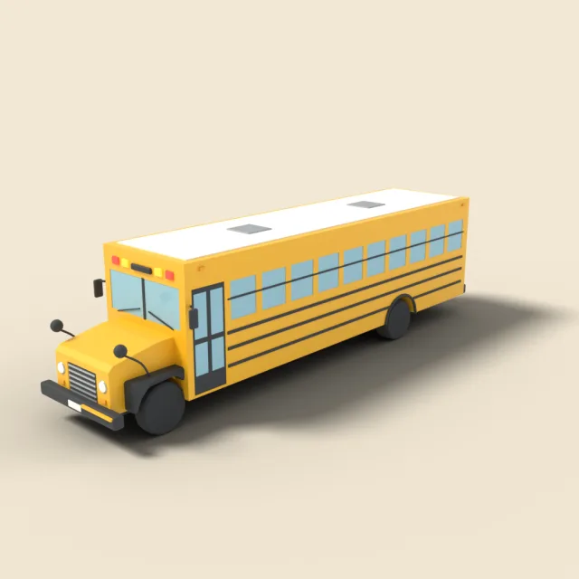 Long-nose yellow school bus