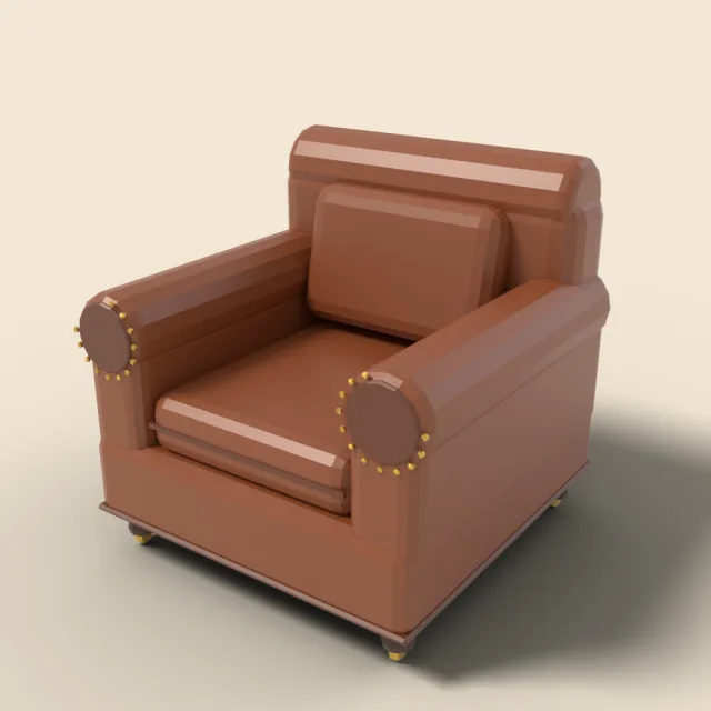 Leather club chair