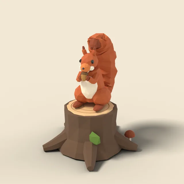 Squirrel holding an acorn