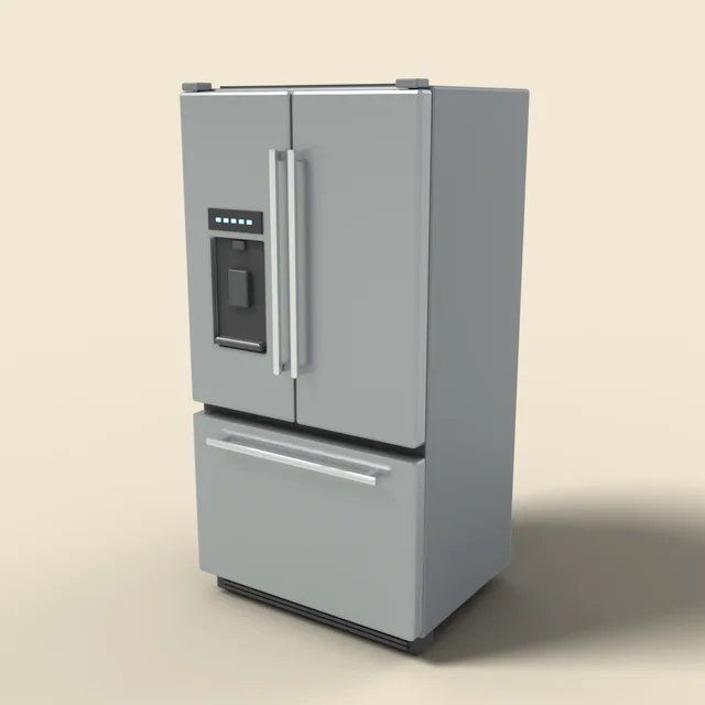 French door refrigerator in steel