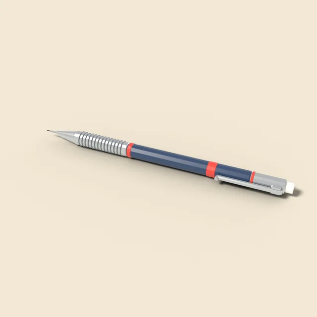 Mechanical pencil with metal grip