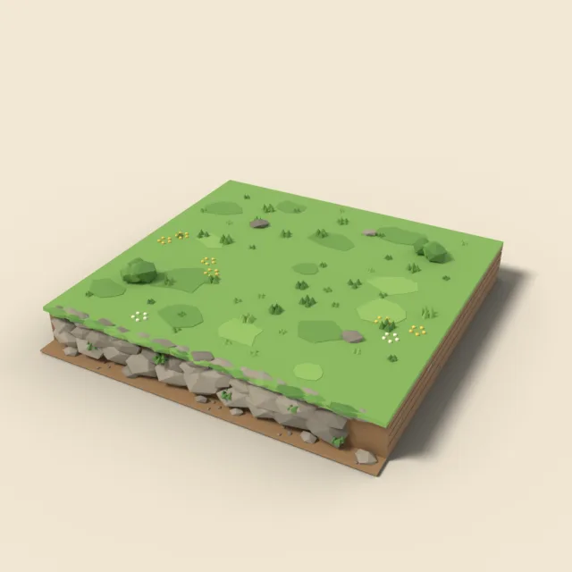 Raised grass plateau block