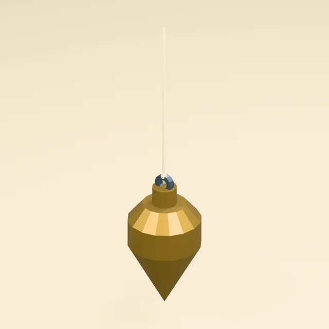 Brass plumb bob with line