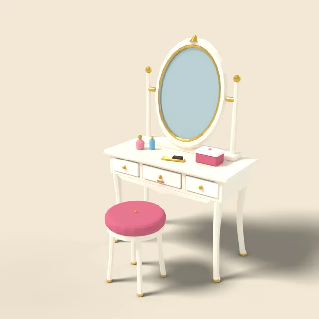 Vanity table with mirror