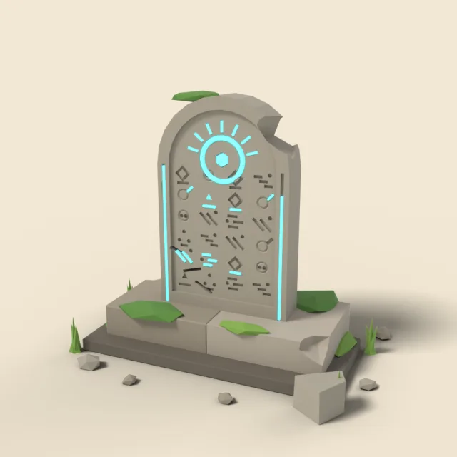 Ancient glyph stone tablet