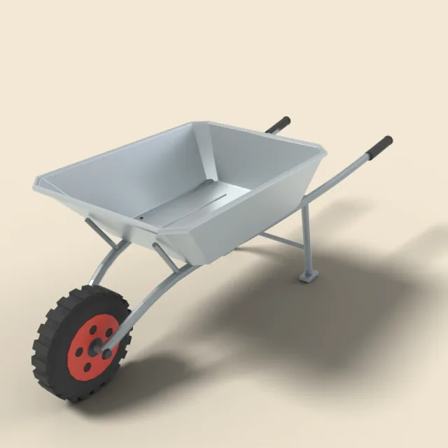 Galvanized wheelbarrow