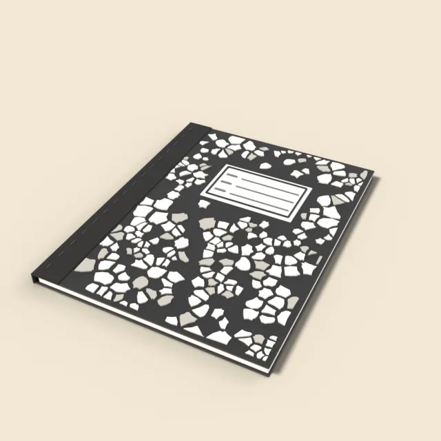 Composition notebook with marbled cover