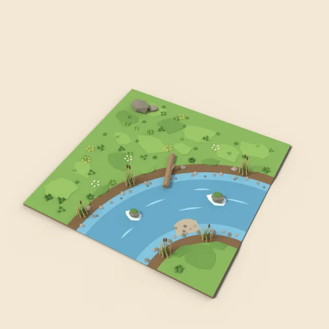 Shallow stream bend tile