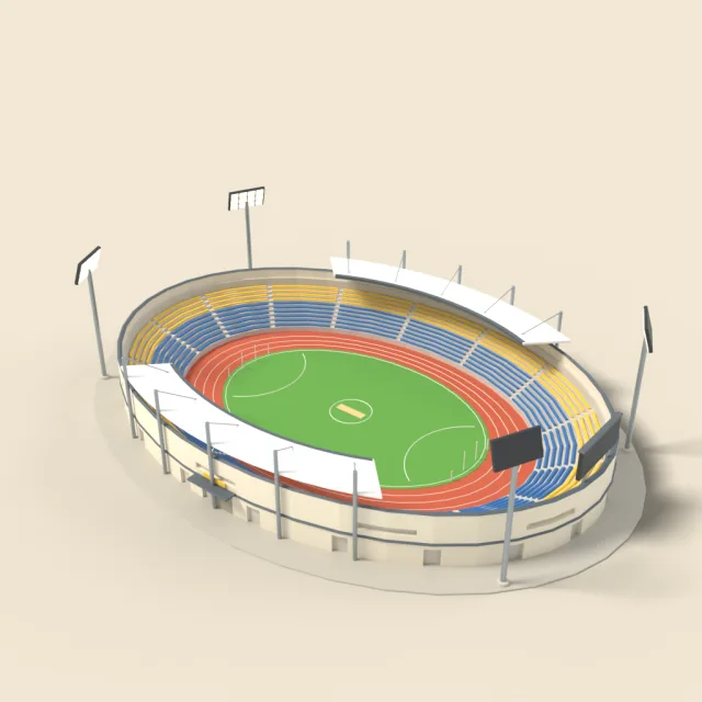 Small oval sports stadium