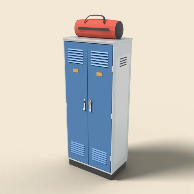 Metal locker with vents