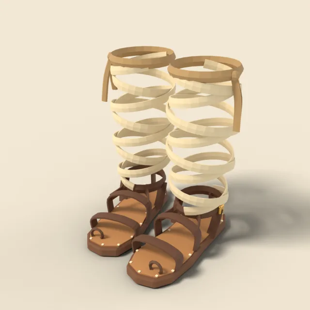 Sandals with shin wraps