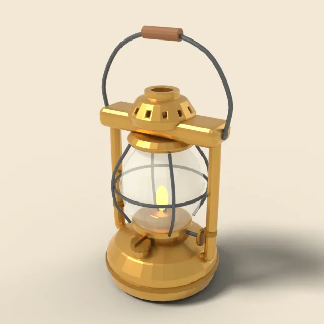 Brass hurricane oil lantern