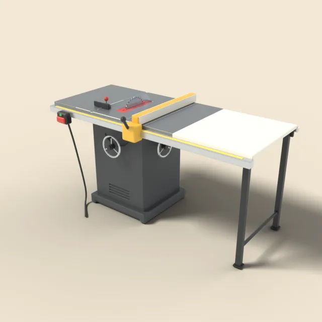 Cabinet table saw with fence