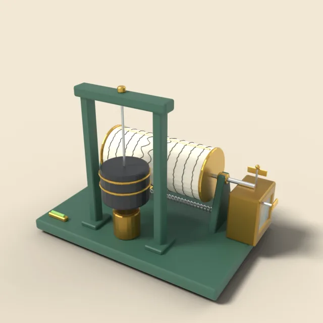 Seismograph drum recorder