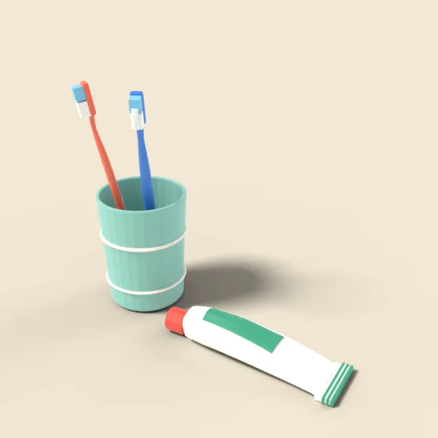Toothbrush cup with toothpaste
